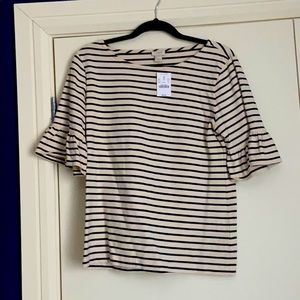 Striped top with bell sleeves